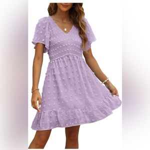 Size Small, Purple Dress with Pom Pom detailing, worn once